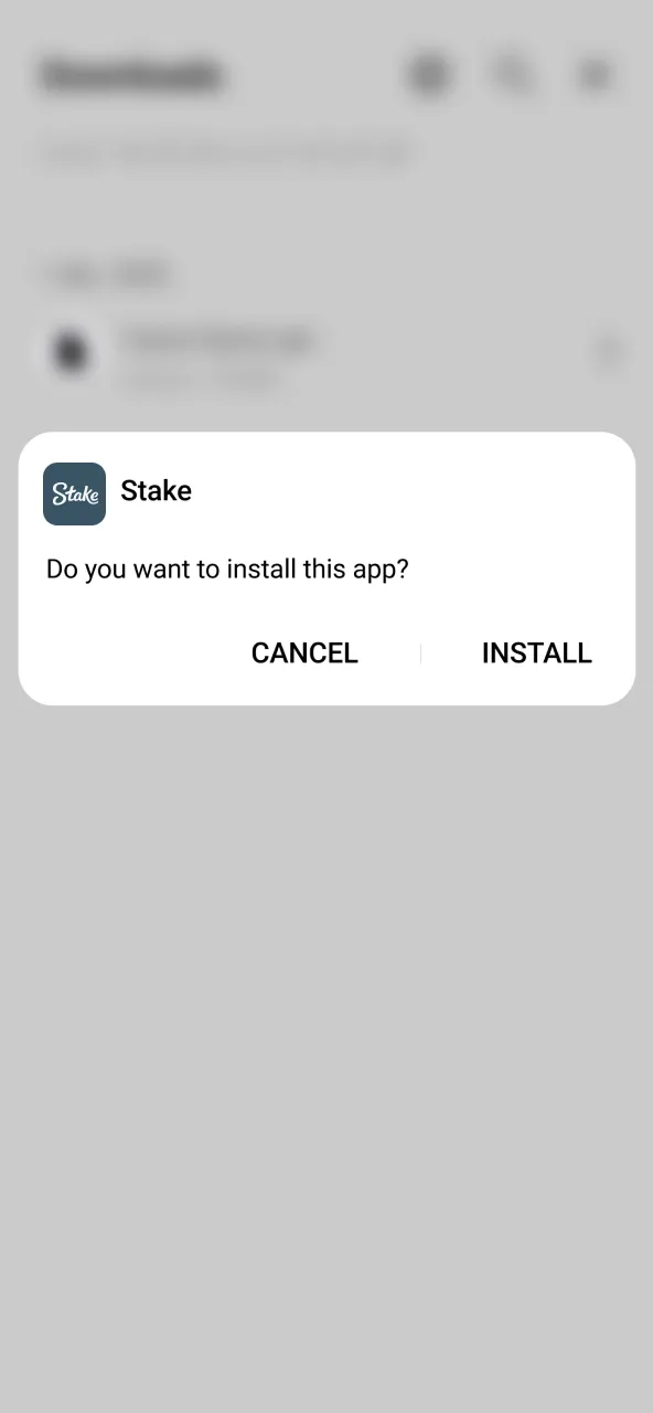 Stake Android APK requires full download before install.