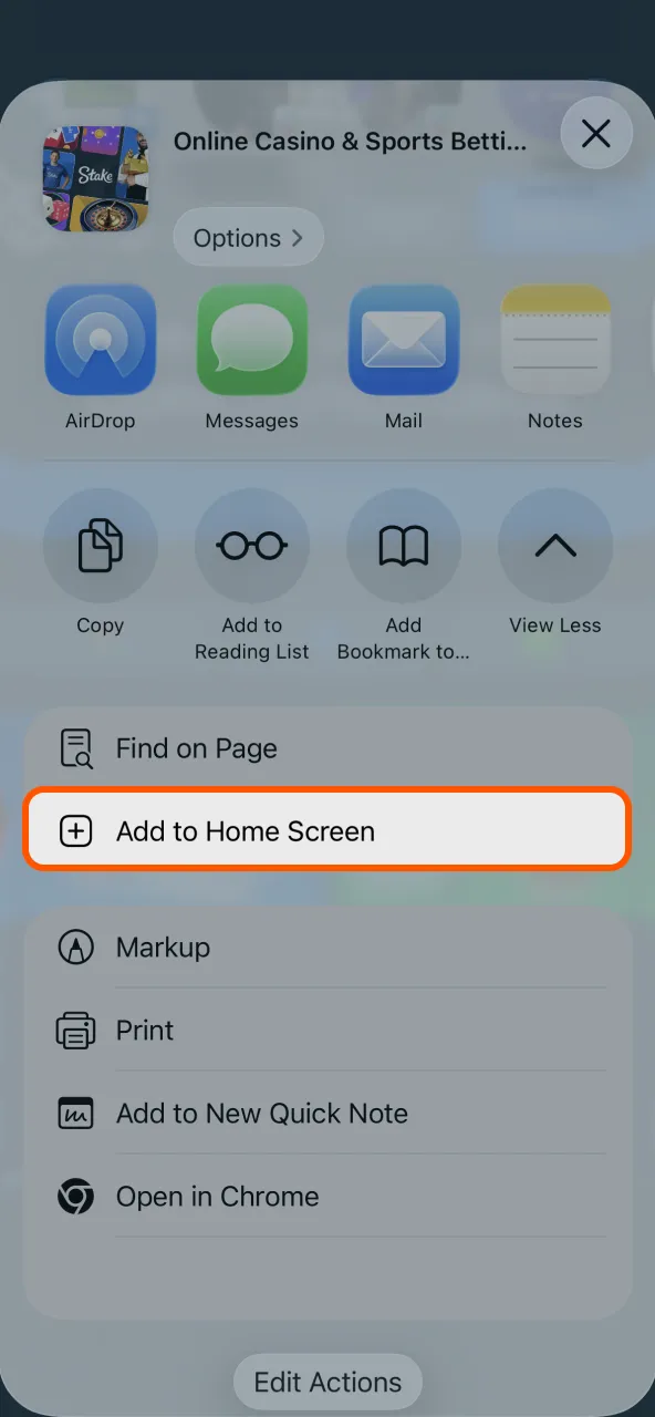 Launch Stake directly from iPhone home screen.