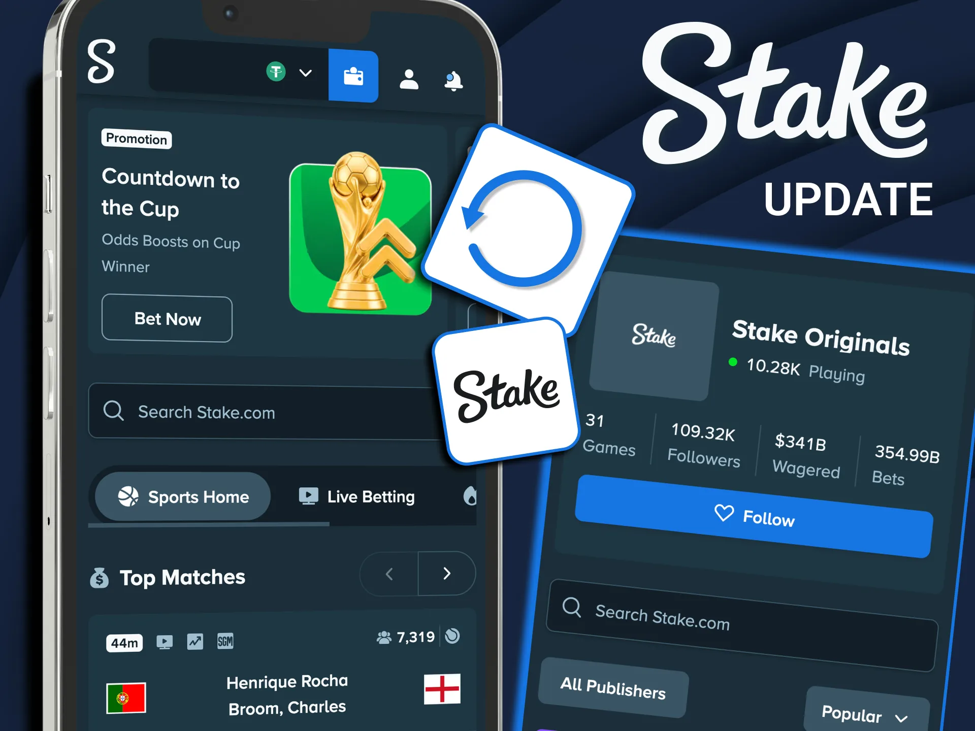 Stake app auto-updates to latest version on launch.