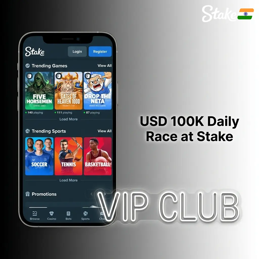 USD 100K Daily Race leaderboard at Stake with crypto payouts for top 5000 players across casino and sports wagers